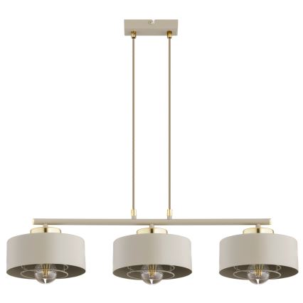 Brilagi - Pakabinamas šviestuvas ant laido SPRING 3xE27/60W/230V smėlinė/auksinė