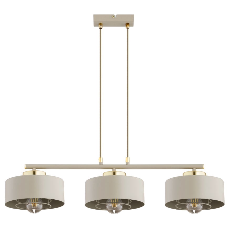 Brilagi - Pakabinamas šviestuvas ant laido SPRING 3xE27/60W/230V smėlinė/auksinė