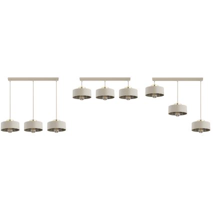 Brilagi – pakabinamas šviestuvas ant laido, SPRING 3xE27/60W/230V, smėlio spalvos/auksinis