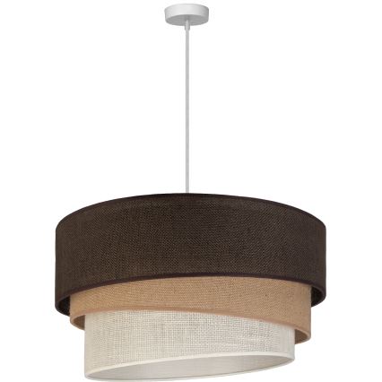 Brilagi - Pakabinamas šviestuvas ant laido TRIO, 3xE27/60W/230V, Ø 60 cm, rudas/kreminis/baltas