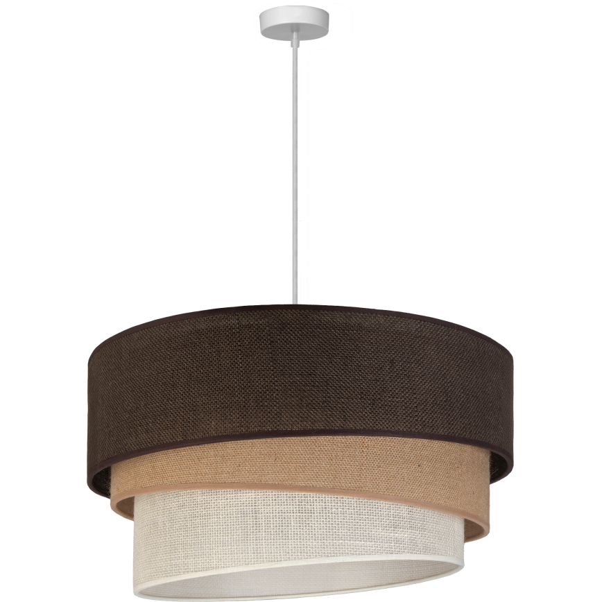Brilagi - Pakabinamas šviestuvas ant laido TRIO, 3xE27/60W/230V, Ø 60 cm, rudas/kreminis/baltas