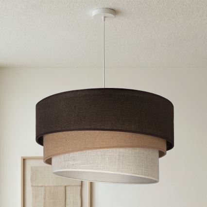 Brilagi - Pakabinamas šviestuvas ant laido TRIO, 3xE27/60W/230V, Ø 60 cm, rudas/kreminis/baltas