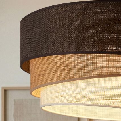 Brilagi - Pakabinamas šviestuvas ant laido TRIO, 3xE27/60W/230V, Ø 60 cm, rudas/kreminis/baltas
