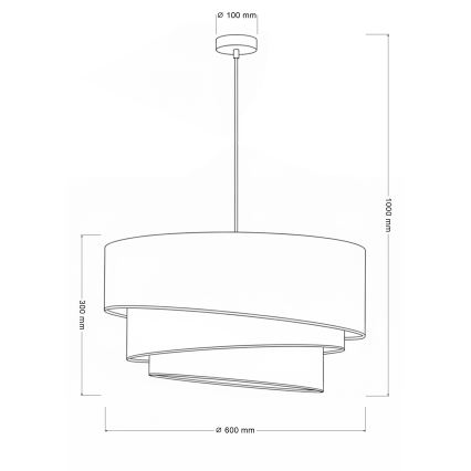 Brilagi - Pakabinamas šviestuvas ant laido TRIO, 3xE27/60W/230V, Ø 60 cm, rudas/kreminis/baltas