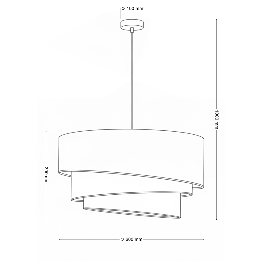 Brilagi - Pakabinamas šviestuvas ant laido TRIO, 3xE27/60W/230V, Ø 60 cm, rudas/kreminis/baltas