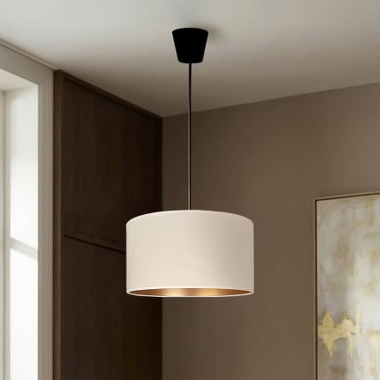 Brilagi - Pakabinamas šviestuvas ant laido VELVET 1xE27/60W/230V skersmuo 40 cm kreminė/auksinė