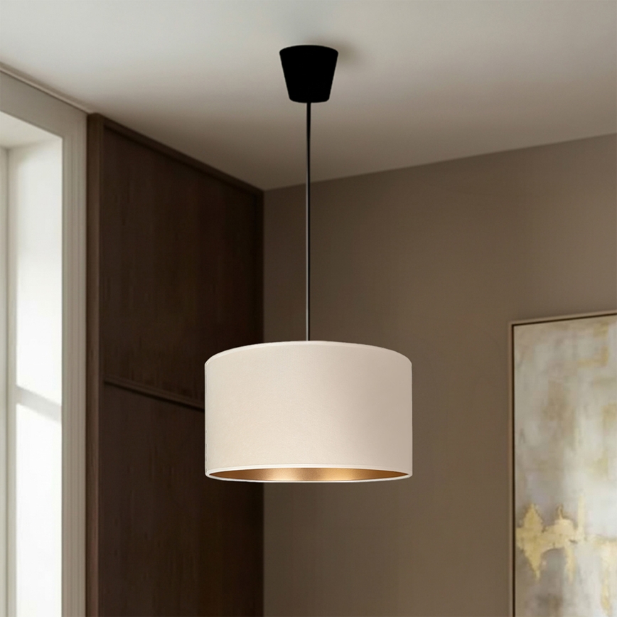 Brilagi - Pakabinamas šviestuvas ant laido VELVET 1xE27/60W/230V skersmuo 40 cm kreminė/auksinė