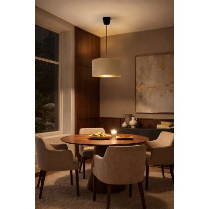 Brilagi - Pakabinamas šviestuvas ant laido VELVET 1xE27/60W/230V Ø 40 cm, smėlio / aukso spalvos