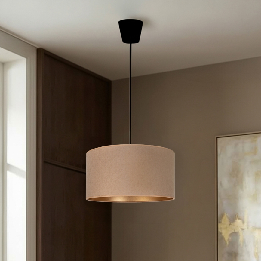 Brilagi - Pakabinamas šviestuvas ant laido VELVET 1xE27/60W/230V Ø 40 cm, smėlio / aukso spalvos