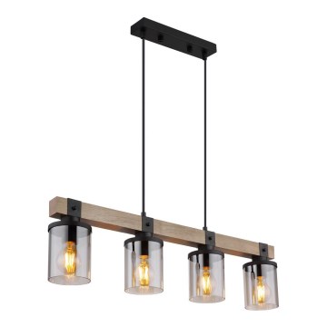 Brilagi - Pakabinamas šviestuvas ant laido VISTA 4xE27/60W/230V ąžuolas