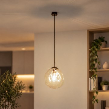 BRILAGI - pakabinamas šviestuvas ant laido VULCANO 1xE27/15W/230V Ø 25 cm bronzinė / dūminė smėlinė