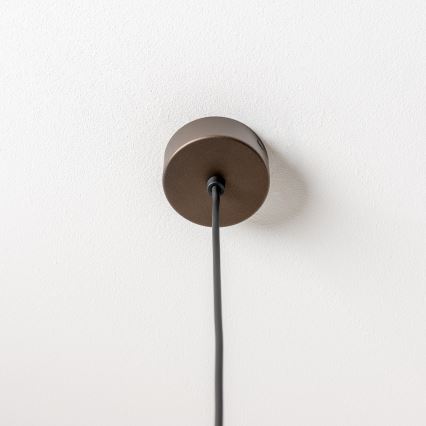 BRILAGI - pakabinamas šviestuvas ant laido VULCANO 1xE27/15W/230V Ø 25 cm bronzinė / dūminė smėlinė