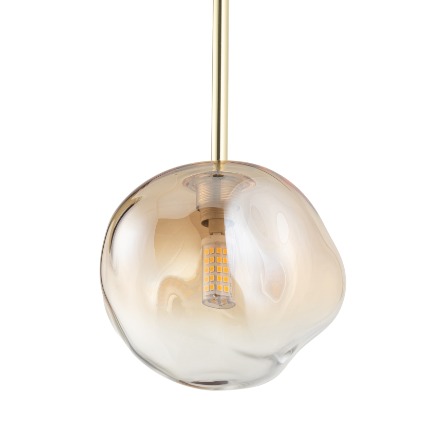 Brilagi - Pakabinamas šviestuvas ant laido VULCANO 1xG9/8W/230V auksinė/rūkyta smėlio spalva