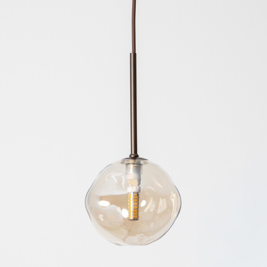 BRILAGI - Pakabinamas šviestuvas ant laido VULCANO 1xG9/8W/230V skersm. 15 cm bronzinė/rūkinė smėlinė