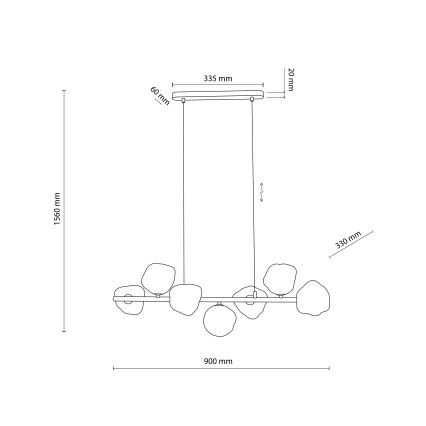 Brilagi - pakabinamas šviestuvas ant laido VULCANO 7xG9/8W/230V rudos / dūminės smėlio spalvos