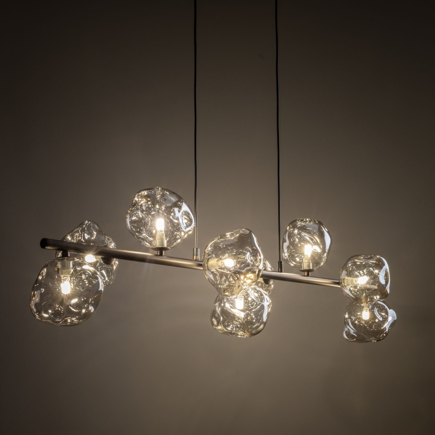 Brilagi - Pakabinamas šviestuvas ant laido VULCANO 9xG9/8W/230V ruda/dūminė smėlio spalvos