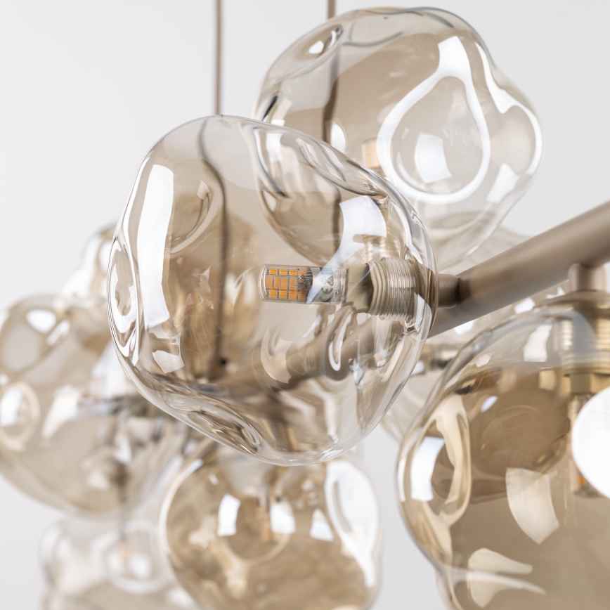 Brilagi - Pakabinamas šviestuvas ant laido VULCANO 9xG9/8W/230V smėlio / dūminė smėlio spalva