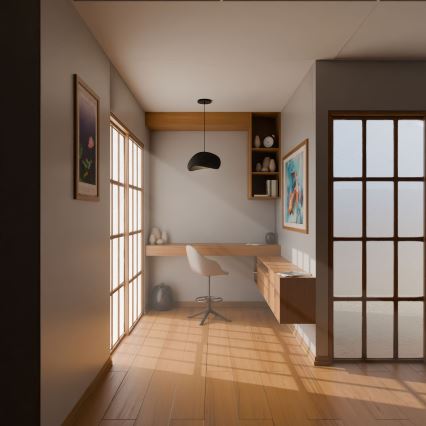 Brilagi - pakabinamas šviestuvas ant laido WABI SABI 1xE27/40W/230V juodas