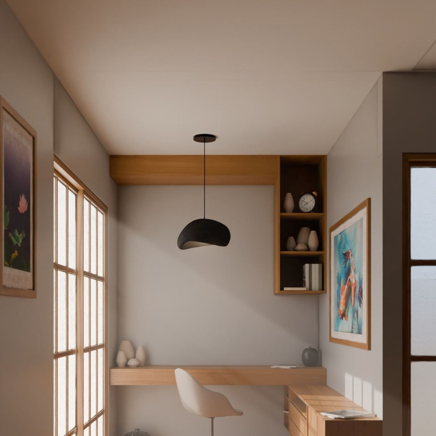 Brilagi - Pakabinamas šviestuvas ant laido WABI SABI 1xE27/40W/230V skersmuo 35 cm juodas