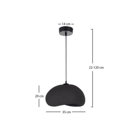 Brilagi - Pakabinamas šviestuvas ant laido WABI SABI 1xE27/40W/230V skersmuo 35 cm juodas