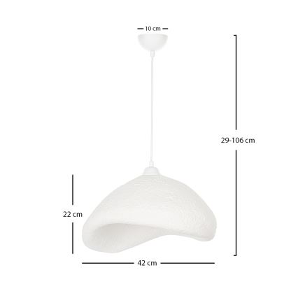 Brilagi - Pakabinamas šviestuvas ant laido WABI SABI 1xE27/40W/230V skersmuo 42 cm, balta