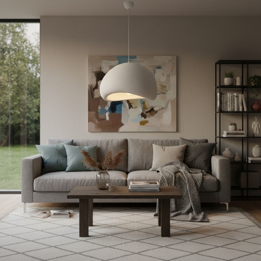 Brilagi - pakabinamas šviestuvas ant laido WABI SABI 1xE27/40W/230V Ø 50 cm baltas