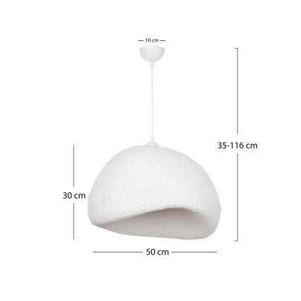 Brilagi - pakabinamas šviestuvas ant laido WABI SABI 1xE27/40W/230V Ø 50 cm baltas