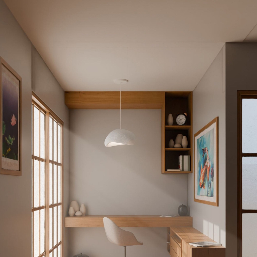 Brilagi - Pakabinamas šviestuvas ant laido WABI SABI 1xE27/40W/230V Ø35 cm baltas