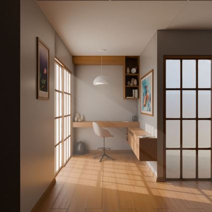 Brilagi - Pakabinamas šviestuvas ant laido WABI SABI 1xE27/40W/230V Ø35 cm baltas