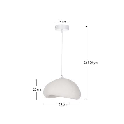 Brilagi - Pakabinamas šviestuvas ant laido WABI SABI 1xE27/40W/230V Ø35 cm baltas