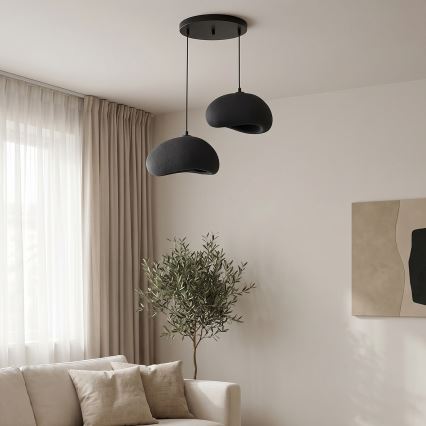 Brilagi - Pakabinamas šviestuvas ant laido WABI SABI 2xE27/40W/230V skersm. 60 cm juodas