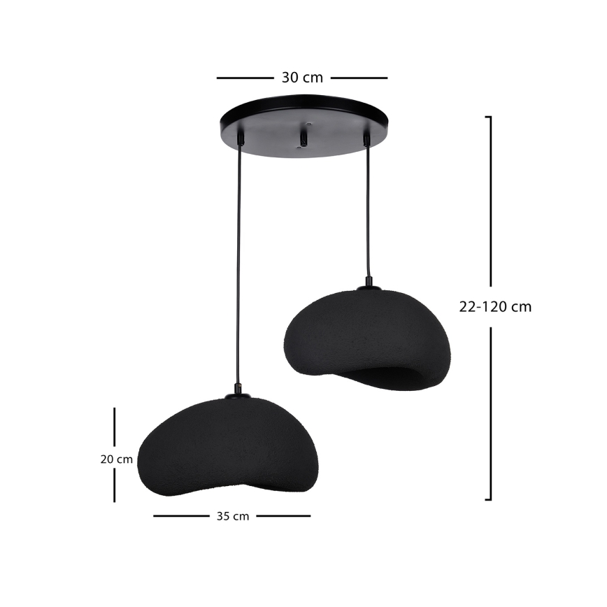 Brilagi - Pakabinamas šviestuvas ant laido WABI SABI 2xE27/40W/230V skersm. 60 cm juodas