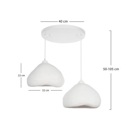 Brilagi - Pakabinamas šviestuvas ant laido WABI SABI 2xE27/40W/230V skersmuo 45 cm balta