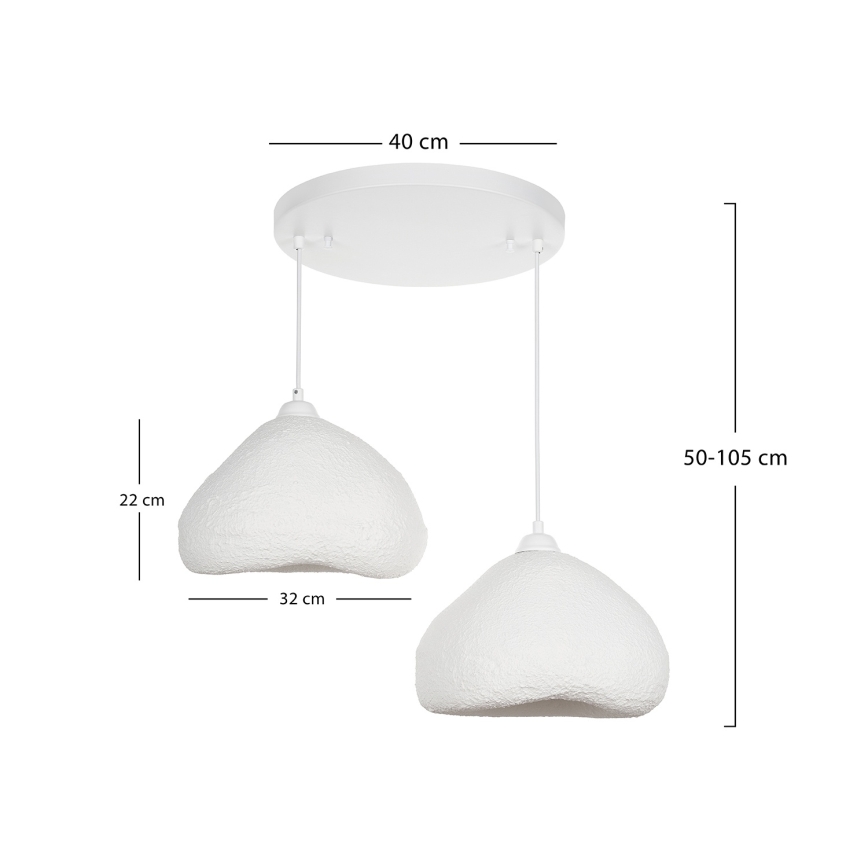 Brilagi - Pakabinamas šviestuvas ant laido WABI SABI 2xE27/40W/230V skersmuo 45 cm balta