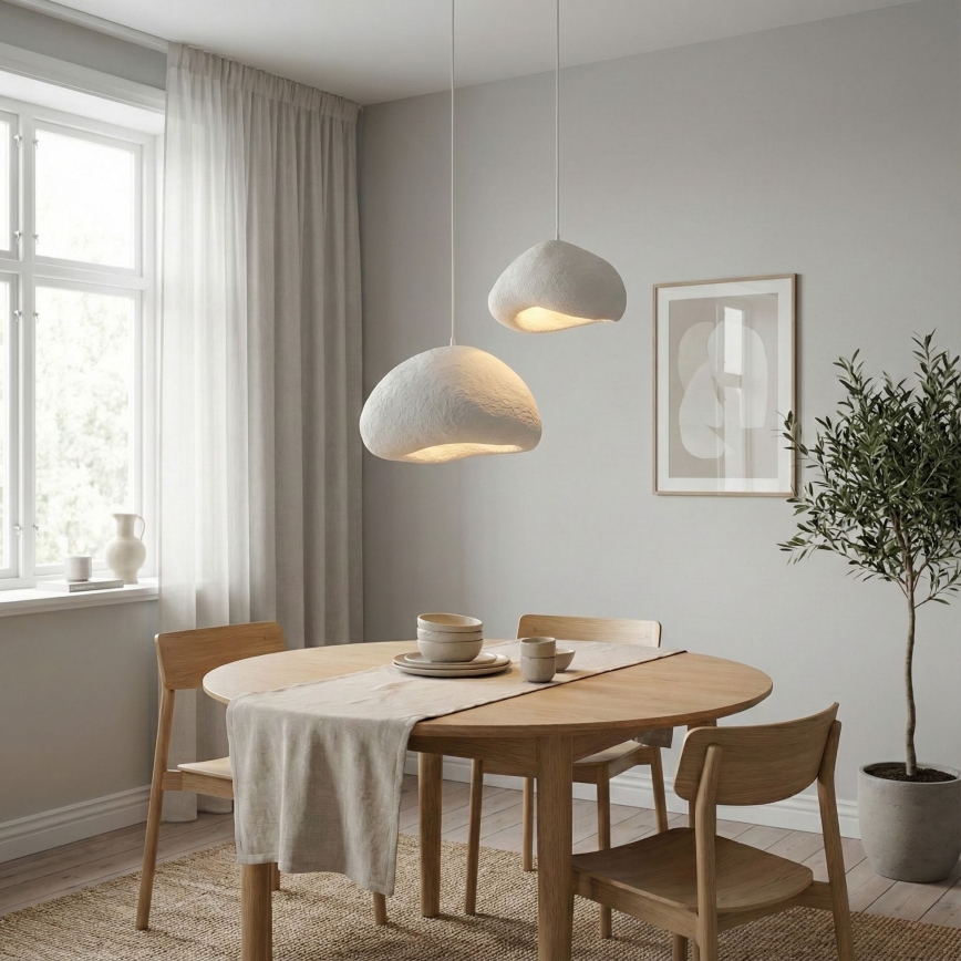 Brilagi - Pakabinamas šviestuvas ant laido WABI SABI 2xE27/40W/230V skersmuo 70 cm balta