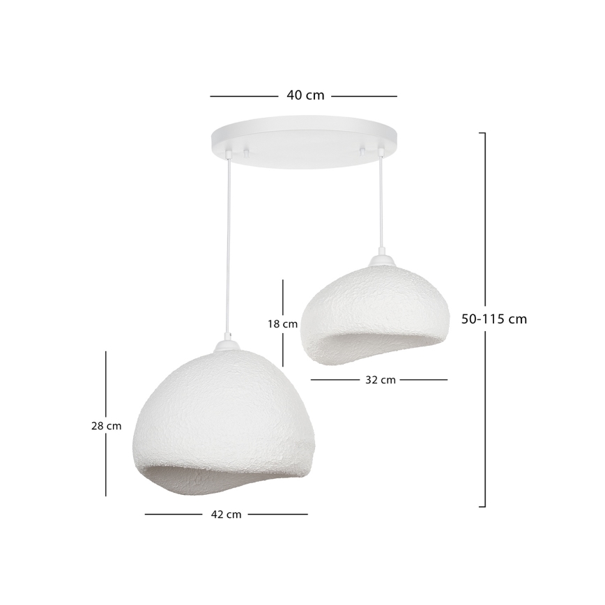 Brilagi - Pakabinamas šviestuvas ant laido WABI SABI 2xE27/40W/230V skersmuo 70 cm balta