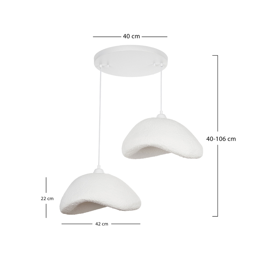 Brilagi - pakabinamas šviestuvas ant laido WABI SABI 2xE27/40W/230V, skersmuo 74 cm, balta