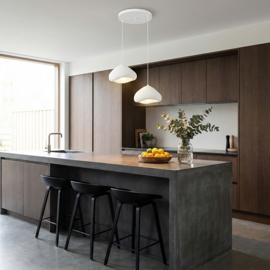 Brilagi - pakabinamas šviestuvas ant laido WABI SABI 2xE27/40W/230V Ø 45 cm balta