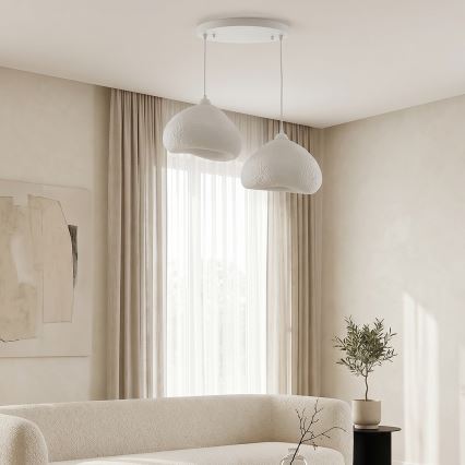 Brilagi - pakabinamas šviestuvas ant laido WABI SABI 2xE27/40W/230V Ø 45 cm balta