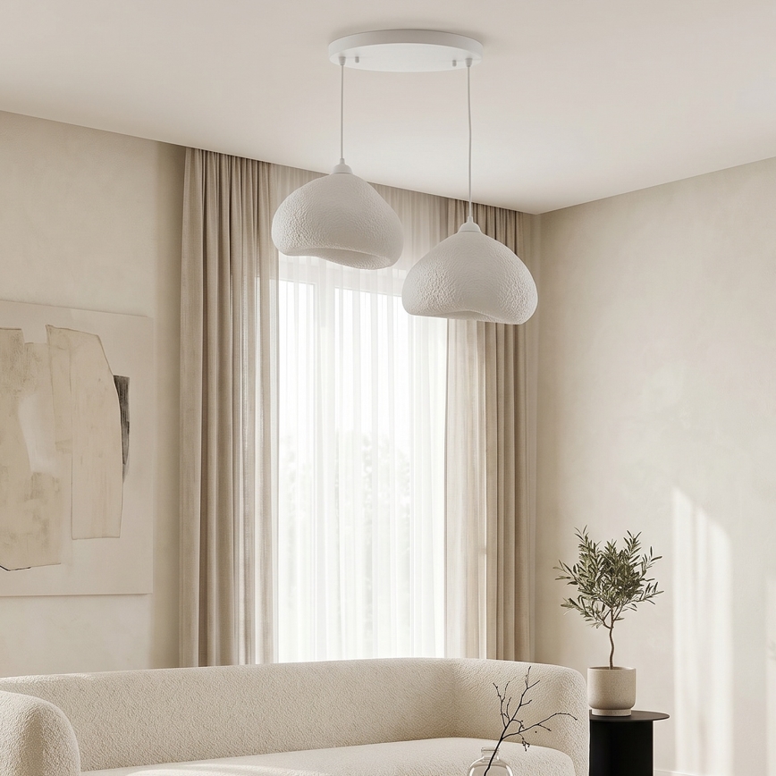Brilagi - pakabinamas šviestuvas ant laido WABI SABI 2xE27/40W/230V Ø 45 cm balta