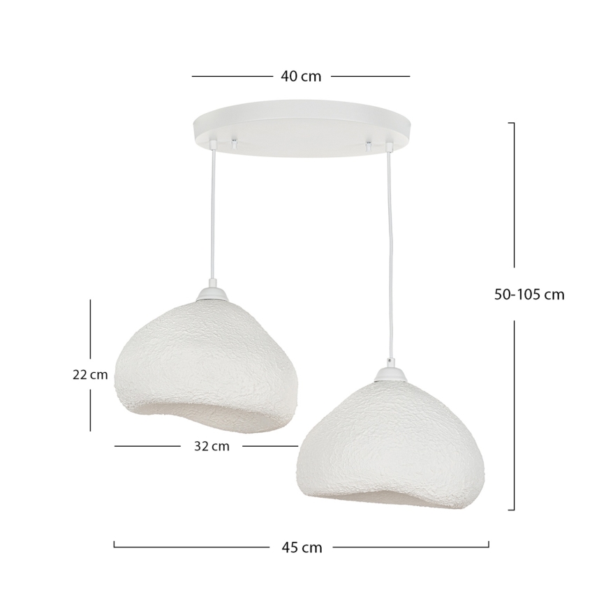 Brilagi - pakabinamas šviestuvas ant laido WABI SABI 2xE27/40W/230V Ø 45 cm balta