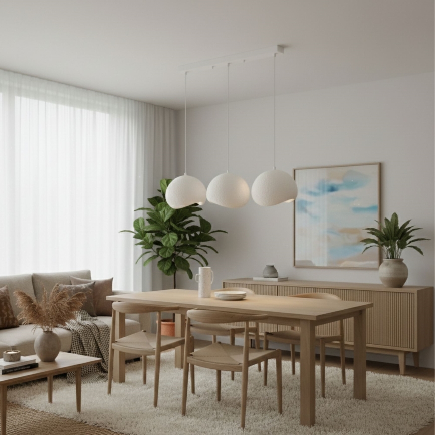 Brilagi - Pakabinamas šviestuvas ant laido WABI SABI 3xE27/40W/230V baltas