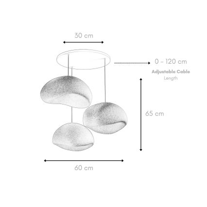 Brilagi - Pakabinamas šviestuvas ant laido WABI SABI 3xE27/40W/230V, skersmuo 60 cm, juodas