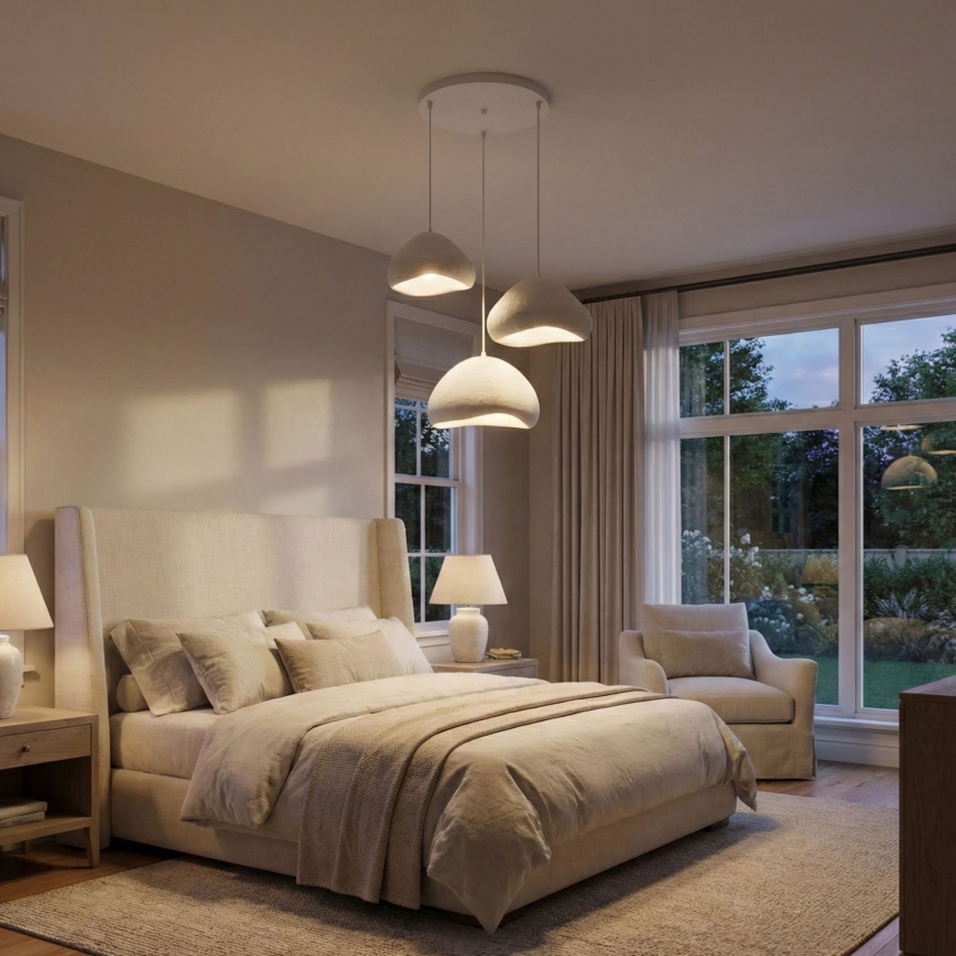 Brilagi - Pakabinamas šviestuvas ant laido WABI SABI 3xE27/40W/230V skersmuo 82 cm balta