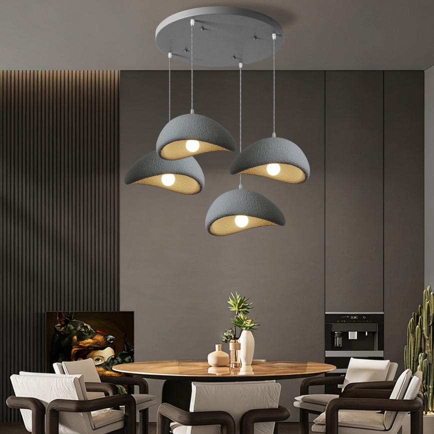 BRILAGI - Pakabinamas šviestuvas ant laido WABI SABI 4xE27/60W/230V pilkas