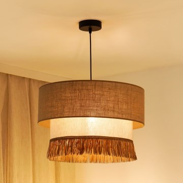 Brilagi - Pakabinamas šviestuvas ant laido WINNETOU BOHO 1xE27/15W/230V skersmuo 45 cm ruda/kremine