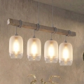 BRILAGI - Pakabinamas šviestuvas ant laido WOOD GLASS 4xE27/60W/230V pušis/pilka/balta