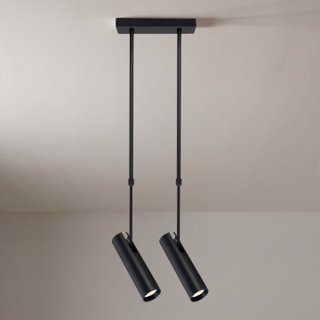Brilagi - Pakabinamas šviestuvas ant strypo SELE 2xGU10/30W/230V juodas