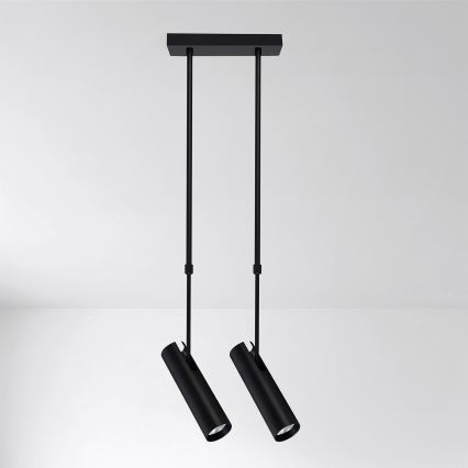 Brilagi - Pakabinamas šviestuvas ant strypo SELE 2xGU10/30W/230V juodas
