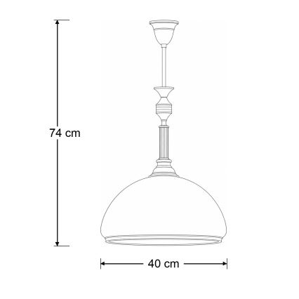 BRILAGI - pakabinamas šviestuvas ant strypo TAURUS 1xE27/15W/230V, skersmuo 40 cm, bronza